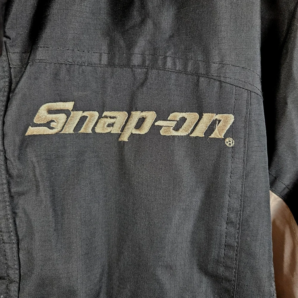 Snap On Jacket mens Sz S black gray Insulated Full Zip Logo bomber workwear